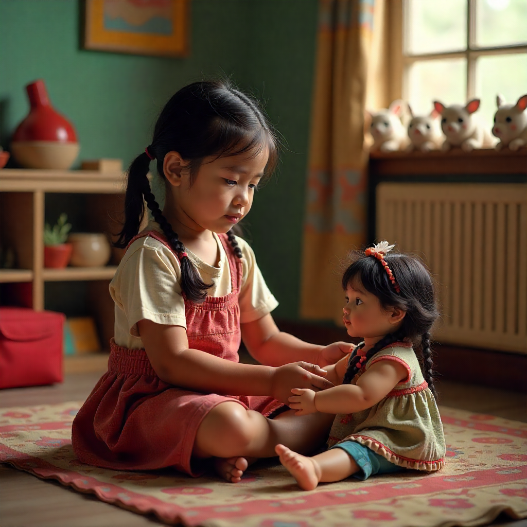 Espaço infantil com brinquedos e crianças