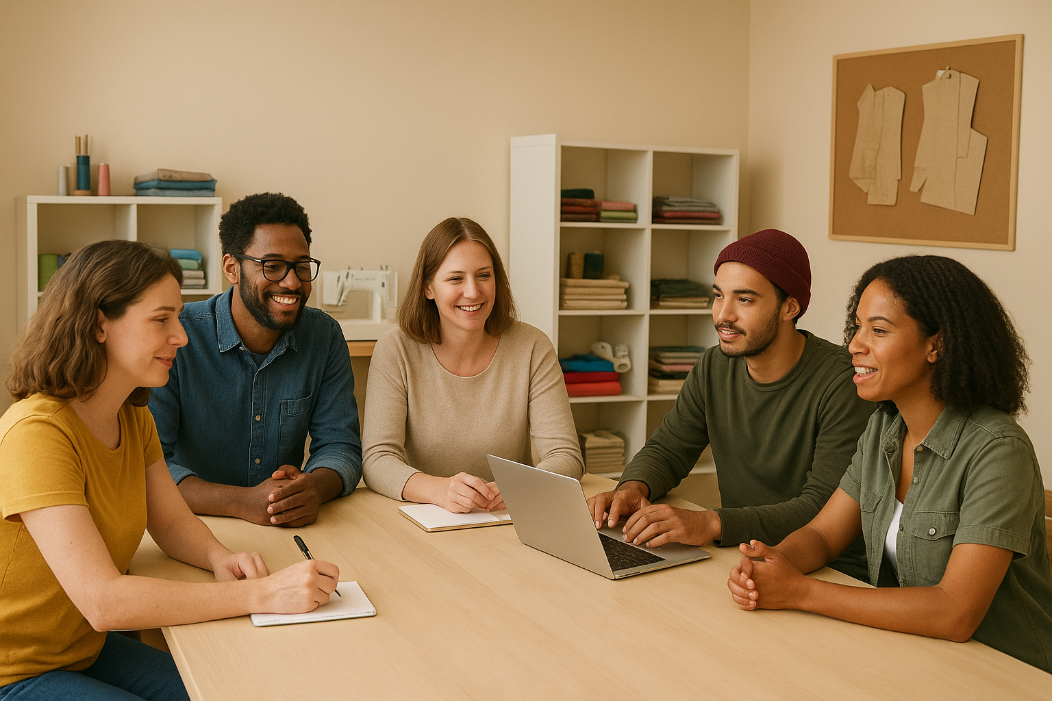 Grupo de voluntários e instrutores reunidos